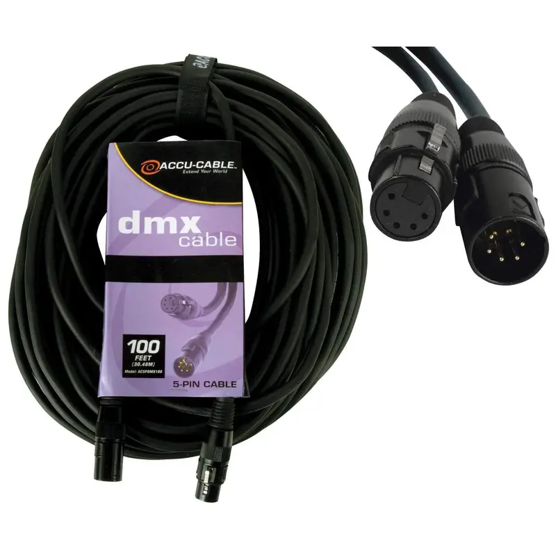 Accu-Cable DMX 5-Pin Data Cable 100 Foot