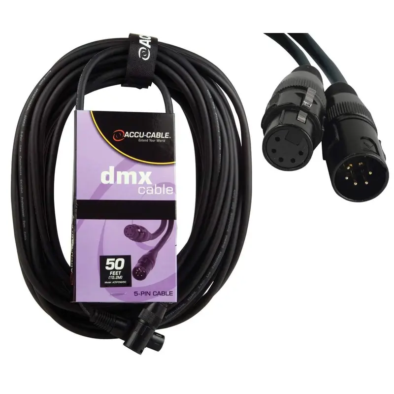 Accu-Cable DMX 5-Pin Data Cable 50 Foot