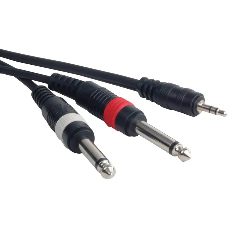 Accu-Cable MP4-15-AC 15 Ft 1/8-Inch Mini to Dual 1/4-Inch TS Cable