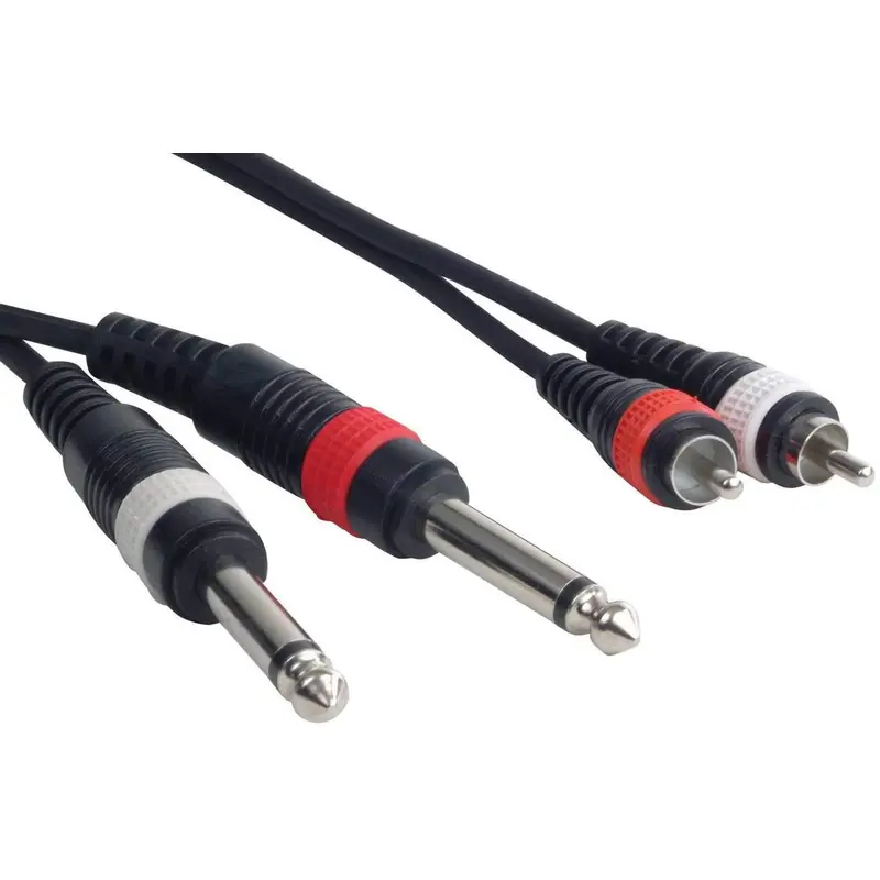 Accu-Cable RC46 6Ft Dual RCA to Dual 1/4 PA Cable