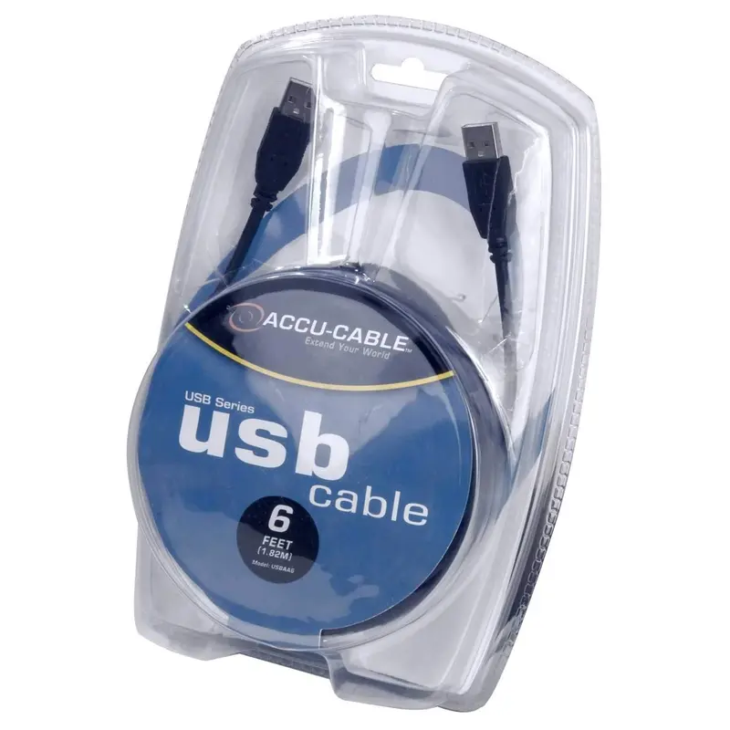 Accu-Cable USBAMAF6 6 Ft USB A Male to USB A Female Cable