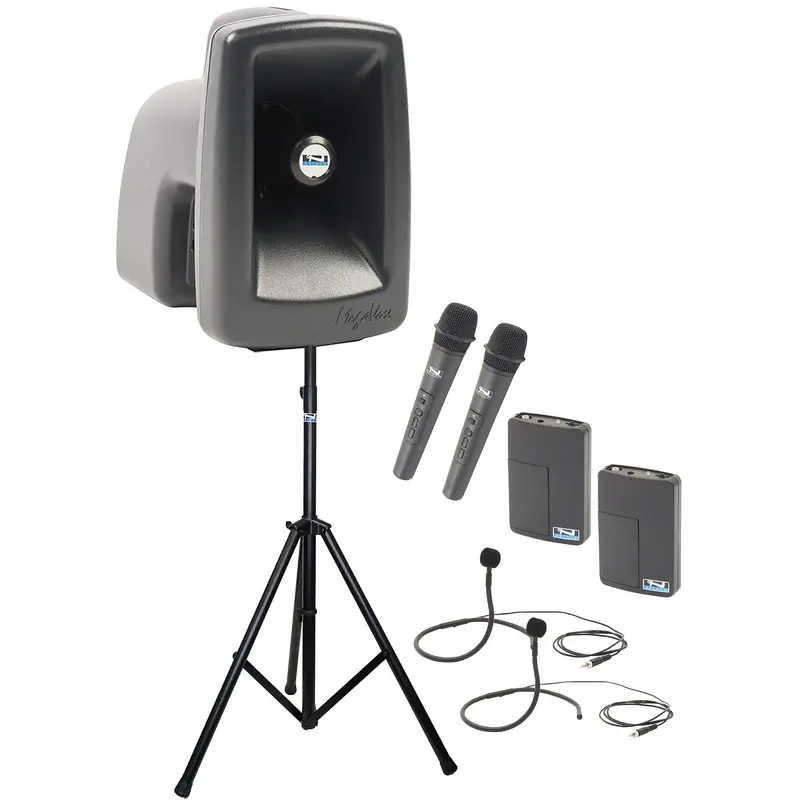 Anchor Audio 512435 MegaVox System 4 - 2x Handheld / 2x Collar Wireless Microphones