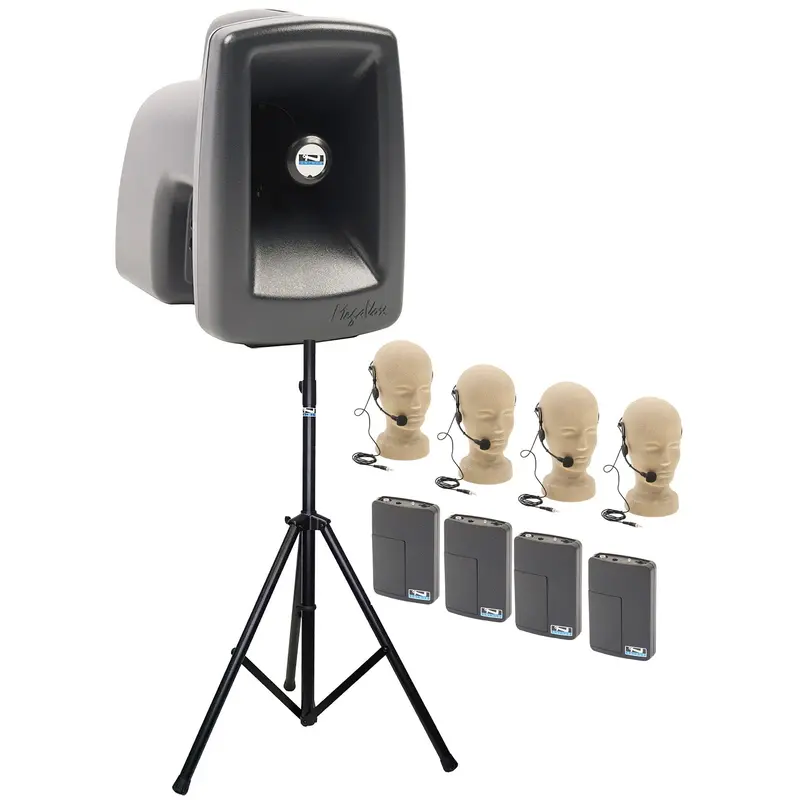 Anchor Audio 512450 MegaVox System 4 - 4x Headband Wireless Microphones