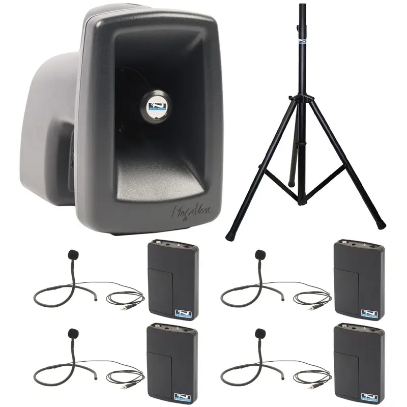 Anchor Audio 515470 MegaVox System X4 - Anchor-Air / 4x Collar Wireless Microphones