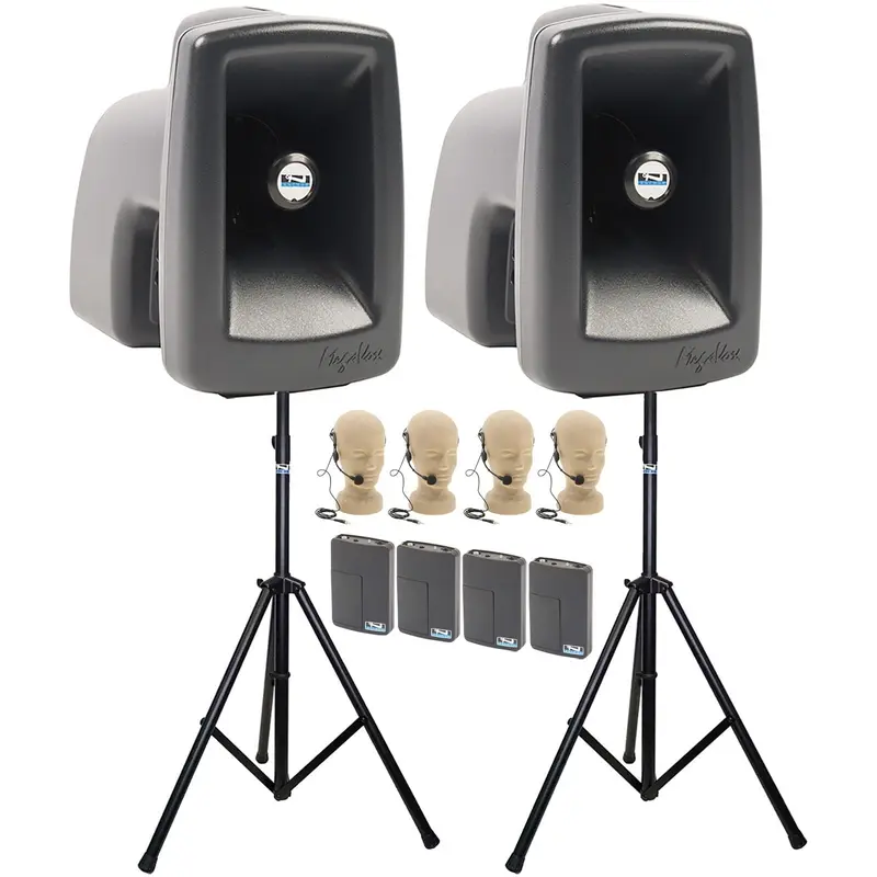 Anchor Audio 560450 MegaVox Pair AIR X4 - Anchor-Air / 4x Headband Wireless Microphones