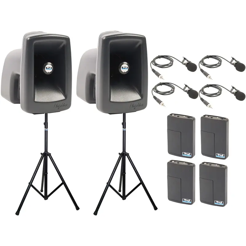 Anchor Audio 560460 MegaVox Pair AIR X4 - Anchor-Air / 4x Lapel Wireless Microphones