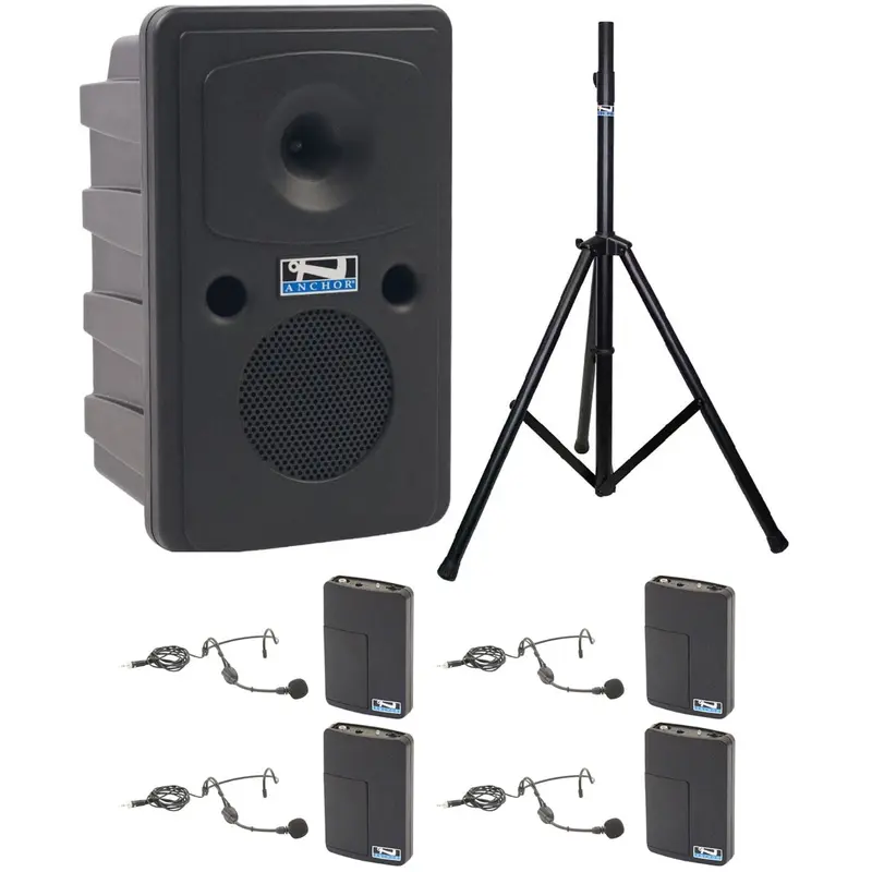 Anchor Audio 615450 Go Getter 2 System X4 - Anchor-Air / 4x Headband Wireless Microphones