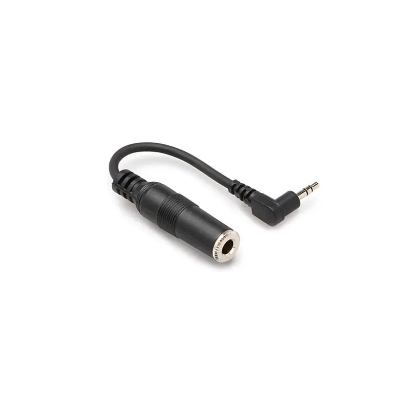 Hosa Headphone Adaptor 1/4 TRS to Right-Angle 1/8 TRS 6 Inch