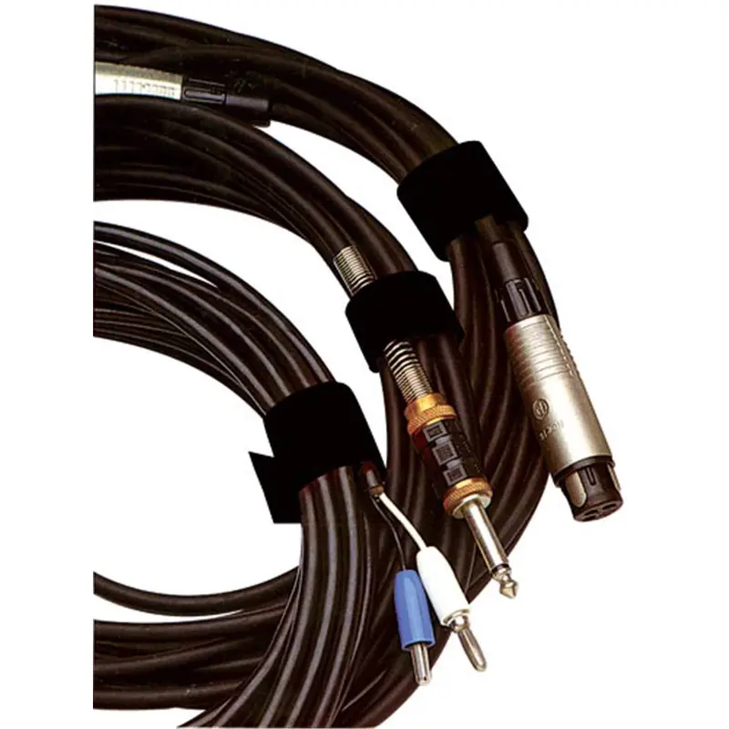 Hosa WTI-156G-20 Black Hook & Loop Cable Wrap 12-Inch 20 Pc