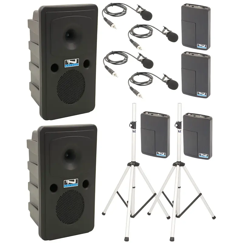 Anchor Audio 665460 Go Getter 2 Pair AIRFLEX XR4 - Anchor-Air / 4x Lapel Wireless Microphones