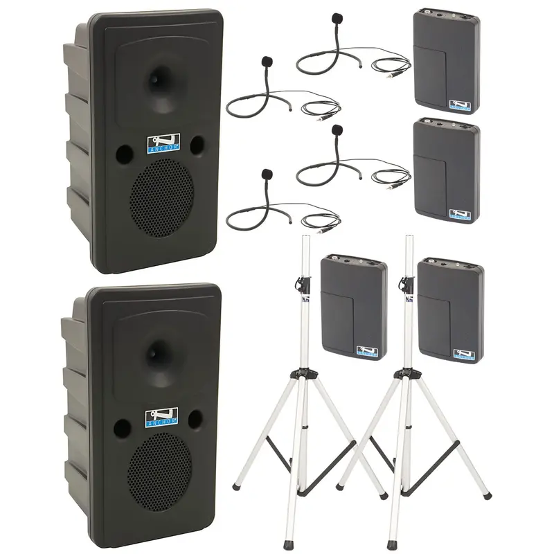 Anchor Audio 665470 Go Getter 2 Pair AIRFLEX XR4 - Anchor-Air / 4x Collar Wireless Microphones