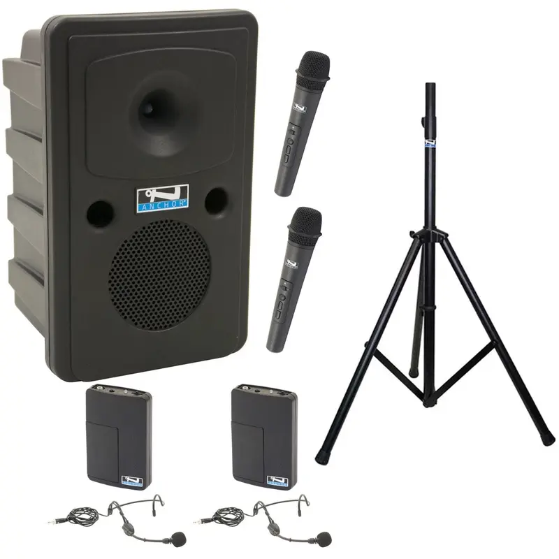 Anchor Audio 712425 Liberty 2 System 4 - 2x Handheld / 2x Headband Wireless Microphones