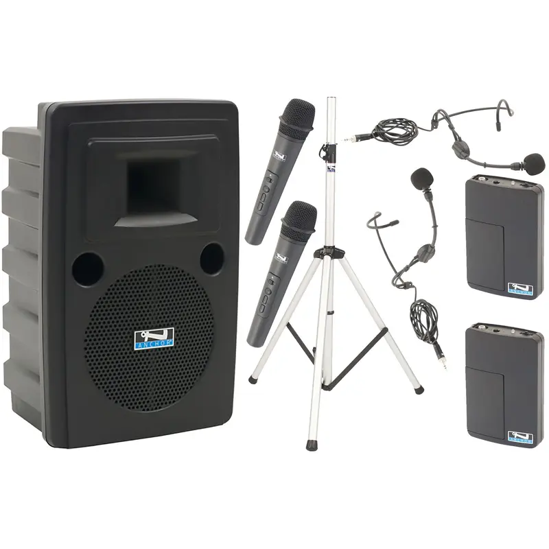 Anchor Audio 715425 Liberty 2 System X4 - Anchor-Air / 2x Handheld / 2x Headband Wireless Mics