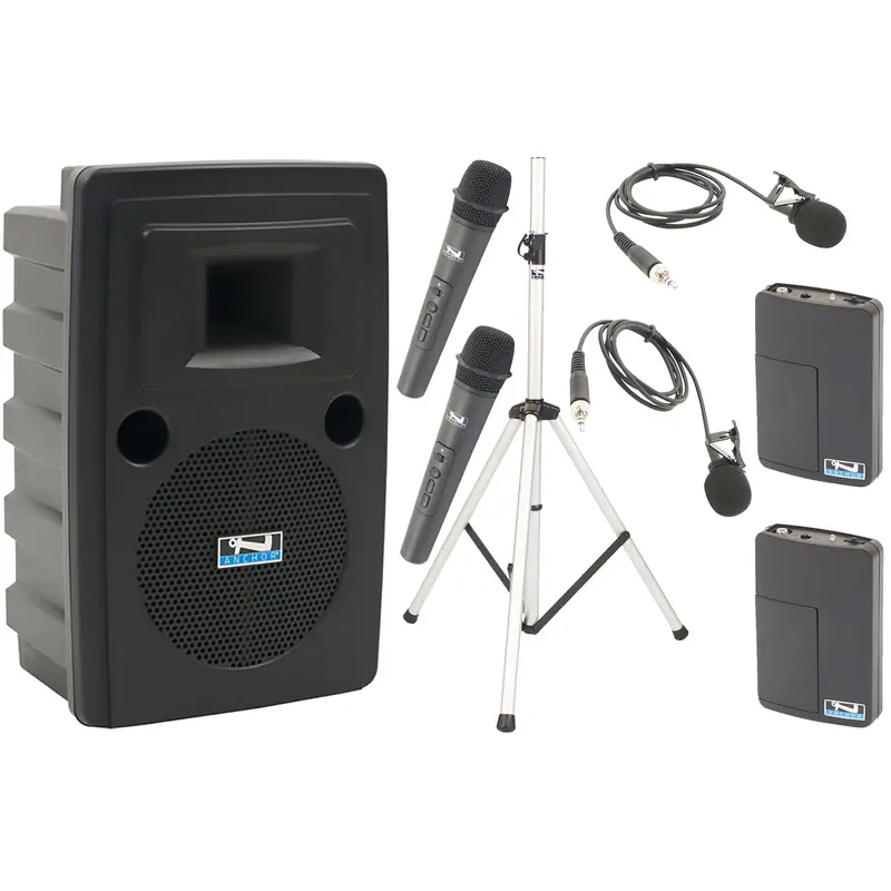 Anchor Audio 715430 Liberty 2 System X4 - Anchor-Air / 2x Handheld / 2x Lapel Wireless Microphones