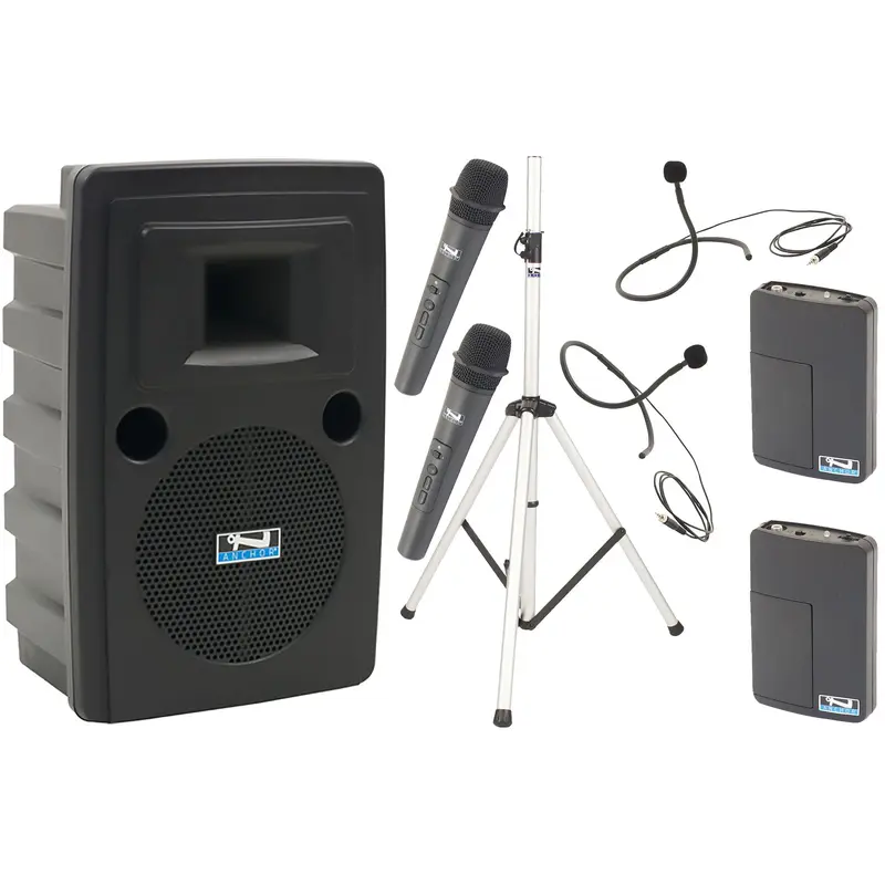 Anchor Audio 715435 Liberty 2 System X4 - Anchor-Air / 2x Handheld / 2x Collar Wireless Microphones