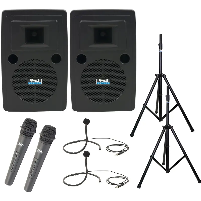 Anchor Audio 765435 Liberty 2 Pair AIRFLEX XR4 - Anchor-Air / 2x Handheld / 2x Collar Wireless Mics