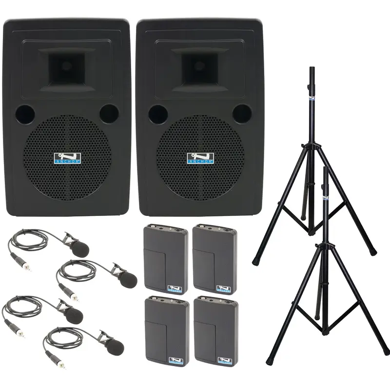 Anchor Audio 765460 Liberty 2 Pair AIRFLEX XR4 - Anchor-Air / 4x Lapel Wireless Microphones