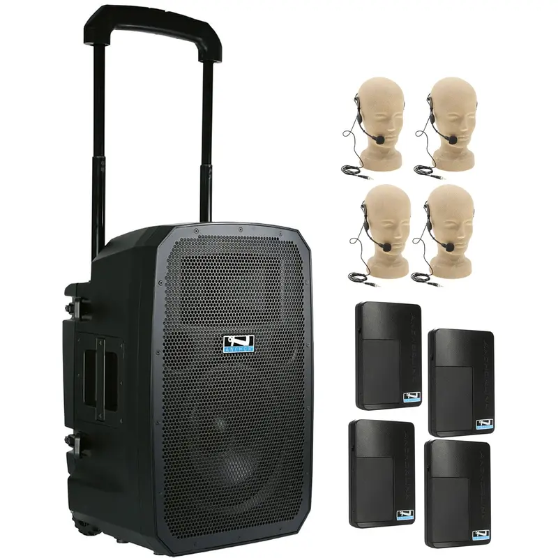 Anchor Audio 781450 Liberty 3 Hub System - AnchorLink 3 / AnchorFlex / 4x Headband Wireless Mics