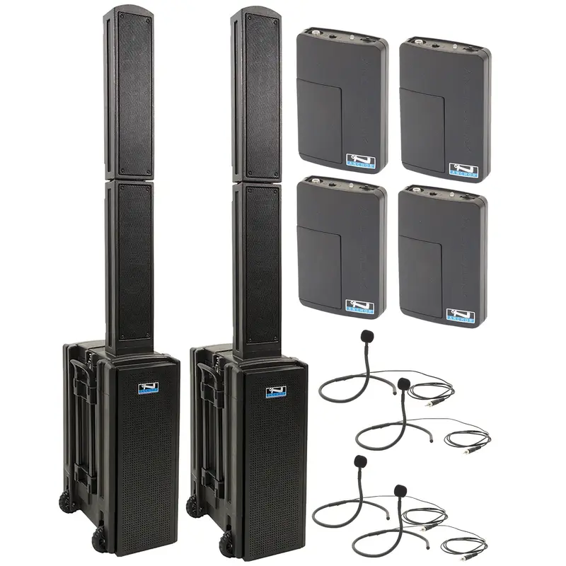 Anchor Audio 865470 Beacon 2 Pair AIRFLEX XR4 - Anchor Air / 4x Collar Wireless Microphones