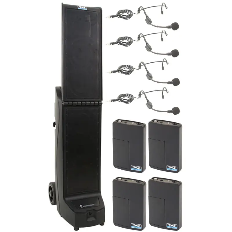 Anchor Audio 912450 Bigfoot 2 System 4 - 4x Headband Wireless Microphones