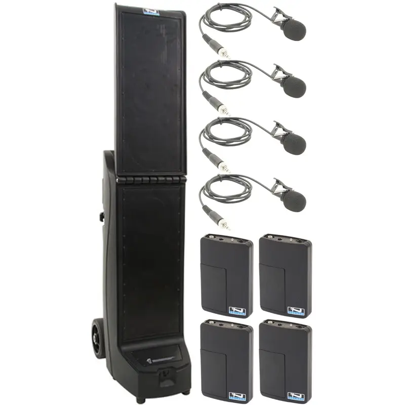 Anchor Audio 912460 Bigfoot 2 System 4 - 4x Lapel Wireless Microphones