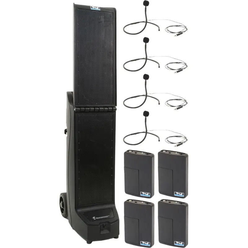 Anchor Audio 912470 Bigfoot 2 System 4 - 4x Collar Wireless Microphones