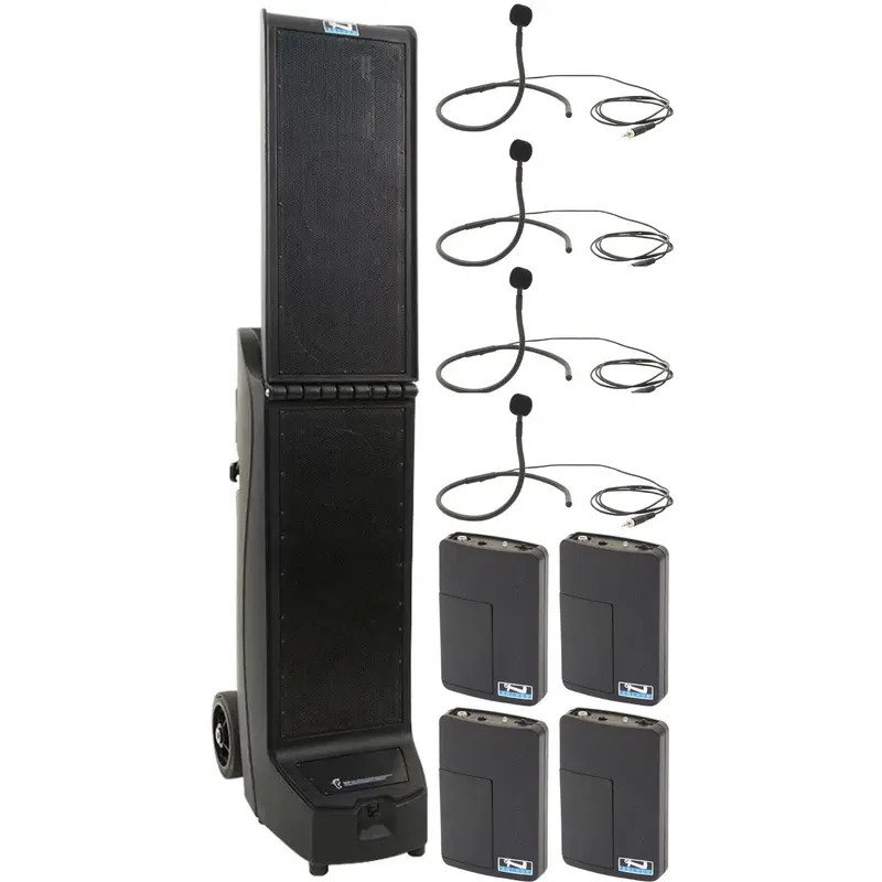 Anchor Audio 915470 Bigfoot 2 System X4 - Anchor-Air / 4x Collar Wireless Microphones