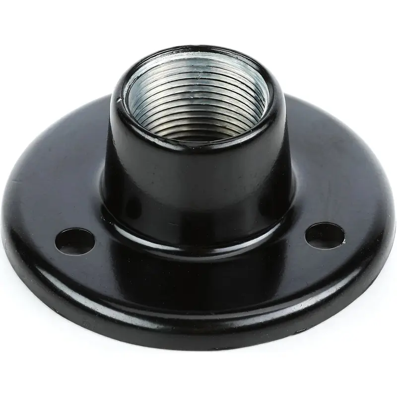 AtlasIED AD-11BE Surface Mount Female Microphone Flange -  5/8 Inch -27 Thread - Black