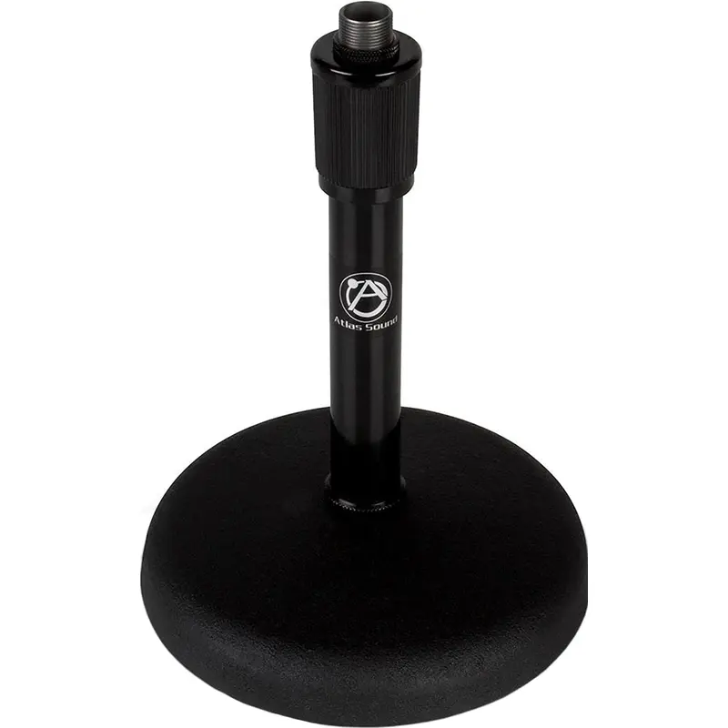 AtlasIED DS7E Desktop Microphone Stand - Adjustable Height - Black Finish