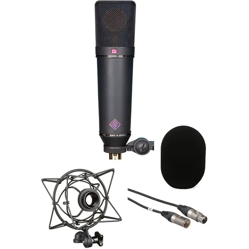 Neumann U-87-AI-MT-SET-Z  Set with U 87 AI Microphone / EA 87 Mount / WS 87 Filter / Cable - Black