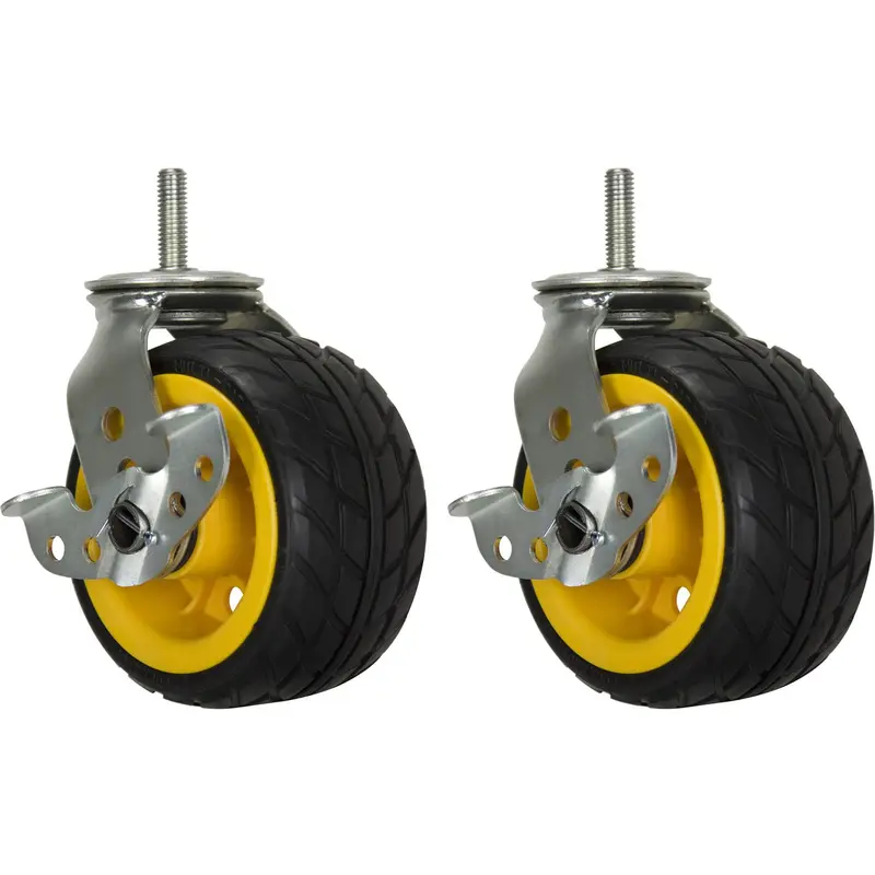 Rock N Roller RCSTR6X3 6 x 3-Inch Ground Glider Casters with Brake for R14G / R16RT Carts - 2-Pack