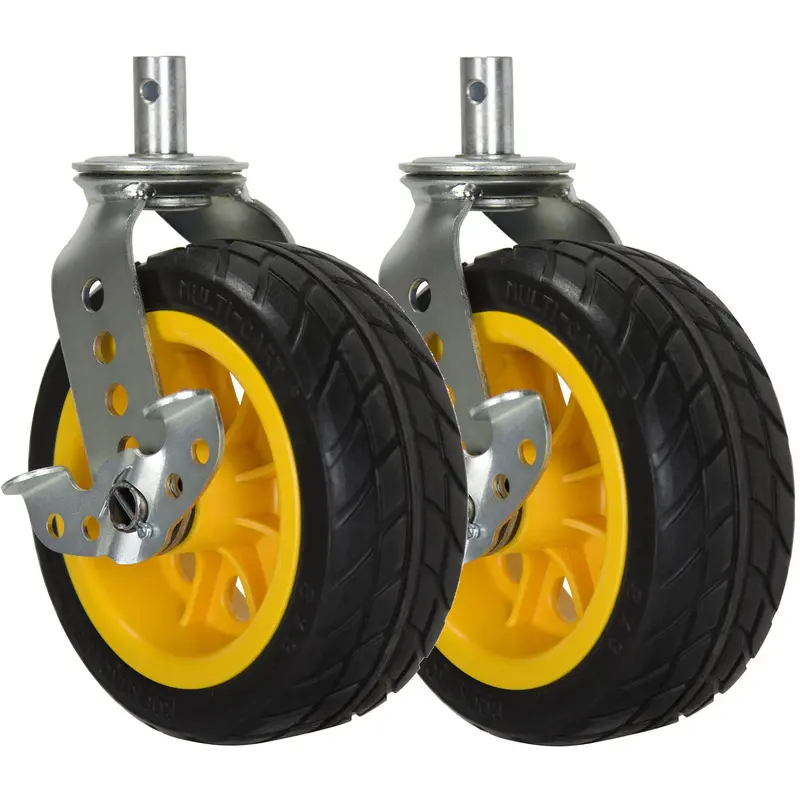 Rock N Roller RCSTR8X3 8 x 3-Inch R-Trac Ground Glider Casters with Brake for R12RT Cart - 2-Pack