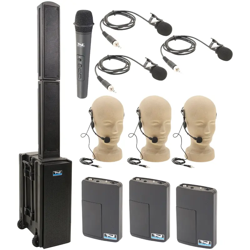 Anchor Audio 815419 Beacon 2 System X4 - Anchor Air / Handheld / 3 Lapel / 3 Headband Wireless Mics