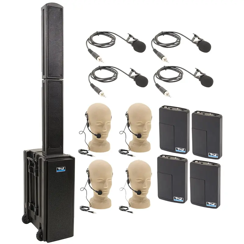 Anchor Audio 815490 Beacon 2 System X4 - Anchor Air / 4x Lapel / 4x Headband Wireless Microphones