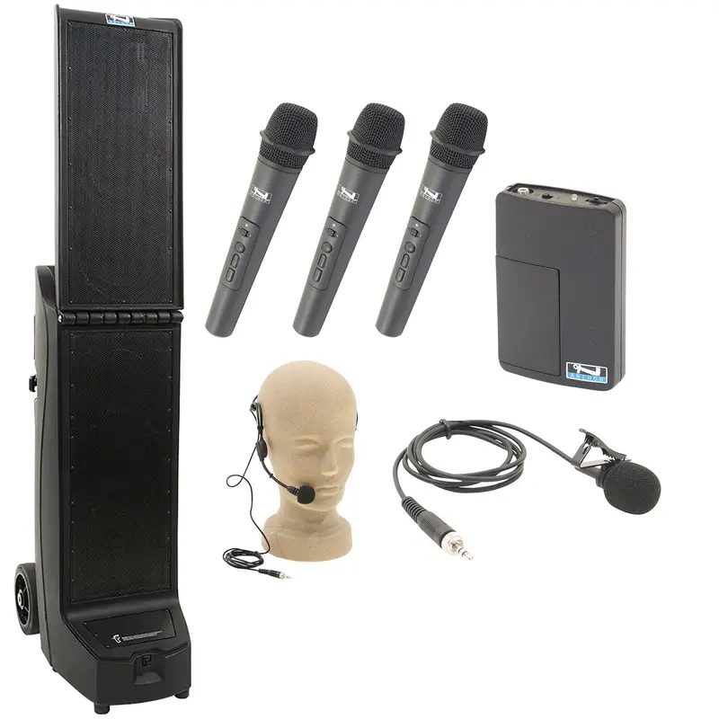 Anchor Audio 915439 Bigfoot 2 System X4 - Anchor-Air / 3 Handheld / 1 Lapel / 1 Headband Microphones