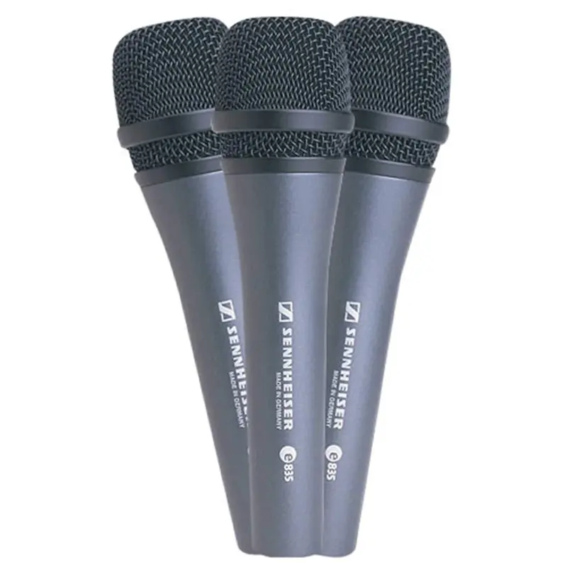 Sennheiser E835 Dynamic Microphone 3 Pack with Clips