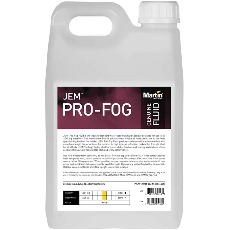 Martin JEM Pro-Fog Pro Fog Fluid 2.5L (.66 Gal)