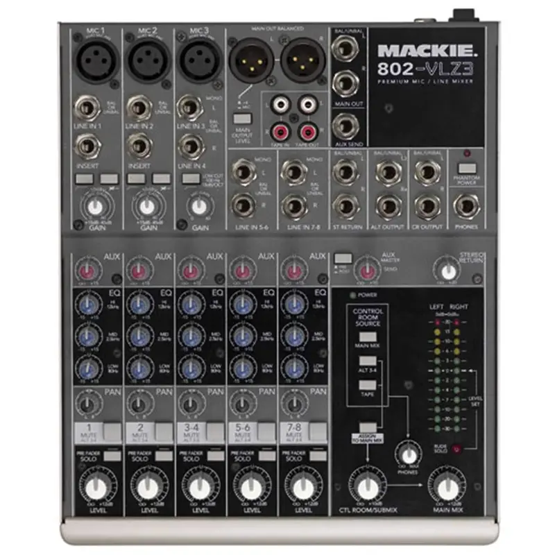 Mackie 802-VLZ3 8Ch Mixer with 3 XDR MicPres & EQ