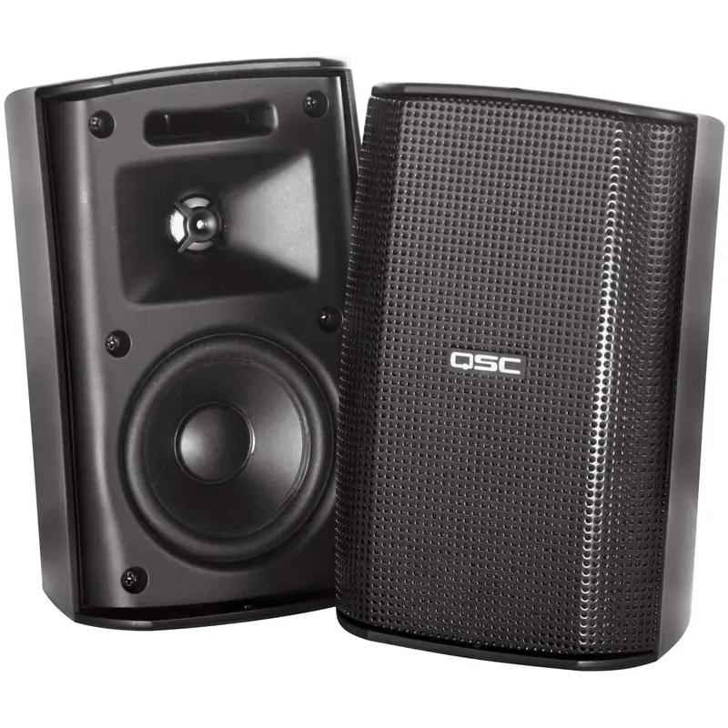 QSC AD-S32T-BK 3-Inch 2-Way Wall Mount Speakers Black (Pair)