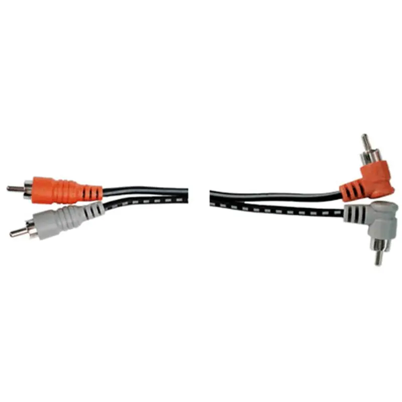 3.3 Ft Dual RCA Right Angle to Straight Male Cable
