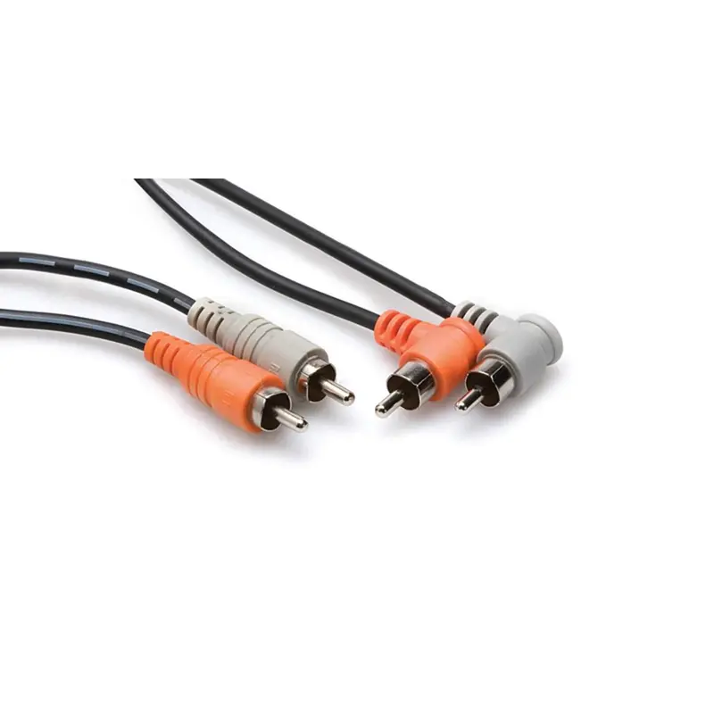 Hosa CRA-203R Dual RCA to Dual Right-Angle RCA 3m Cable