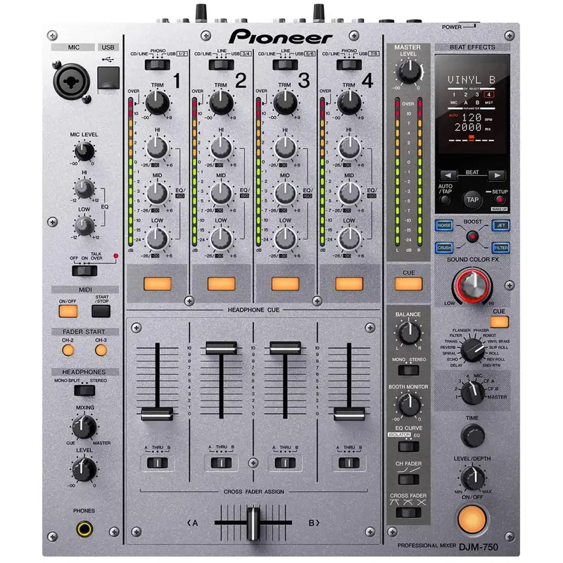 Pioneer DJ DJM750S 4-Ch Digital DJ Mixer Silver