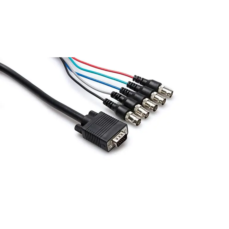 Hosa VGA Breakout Cable DE15 to 5x BNCF 3 Ft