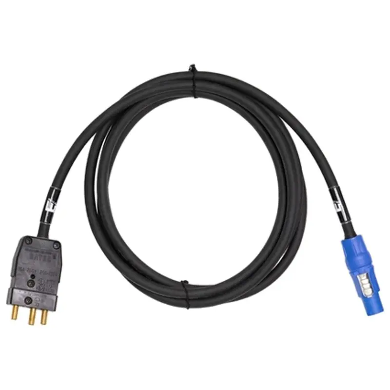 ETC DPA-B Stage Pin Plug to Powercon Receptacle (Blue), Ul 1573, 5-Foot/1.5-Meter Cable, Black