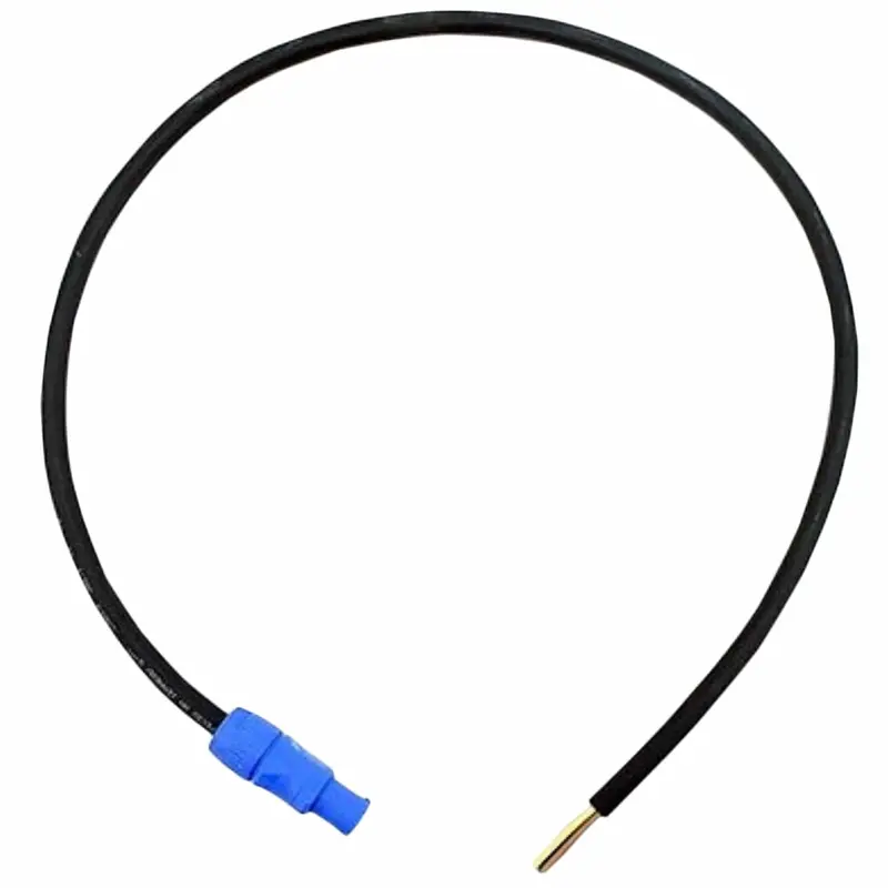 ETC DPA-X Bare End Pigtail To Powercon Receptacle (Blue), Ul 1573, 5-Foot/1.5-Meter Power Cable, Black