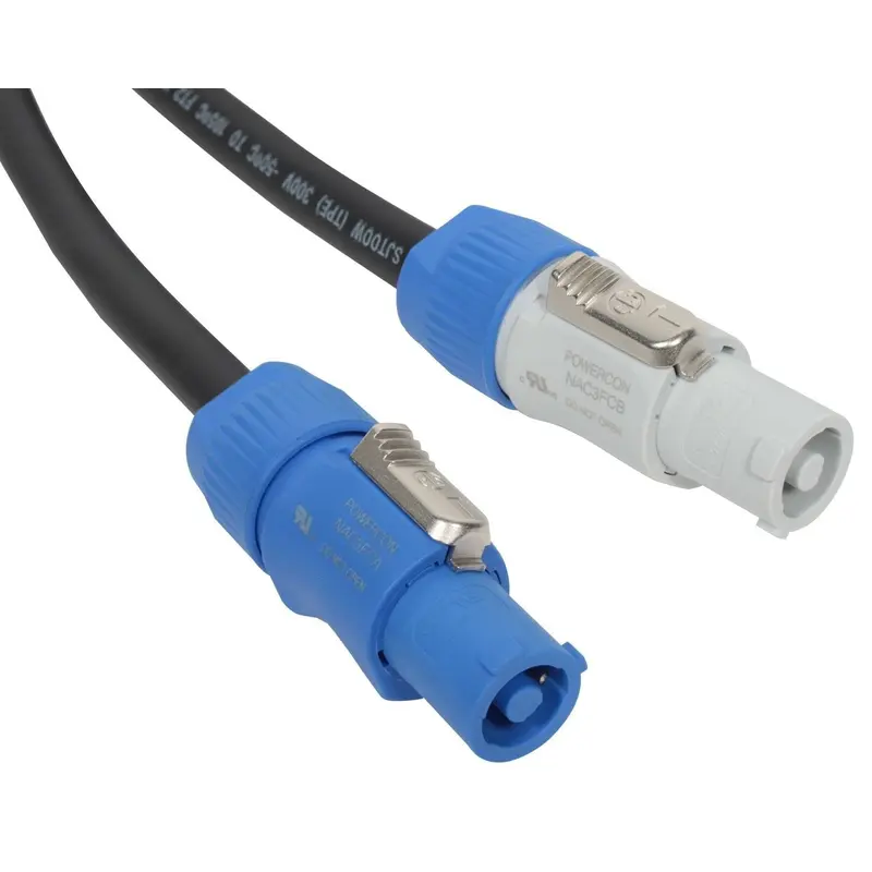 ETC DPJ-5 Powercon Plug (Gray) to Powercon Receptacle (Blue) Fixture Power Jumper, 5-Foot/1.5-Meter Cable, Black