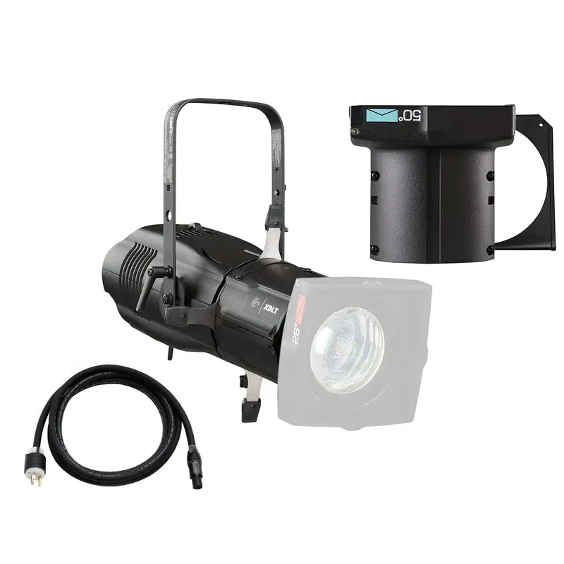 ETC Source Four LED Series 3 Lustr X8 Ellipsoidal with XDLT Shutter and 50-Degree Lens (Black)