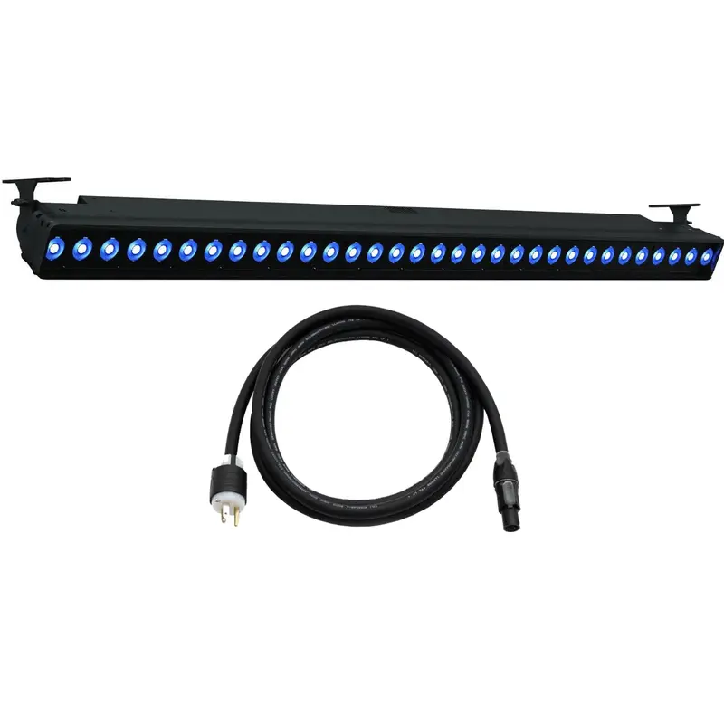ETC CSLINEAR4DB ColorSource Linear 4 Deep Blue with 5-Pin DMX/XLR and Edison Plug - Black