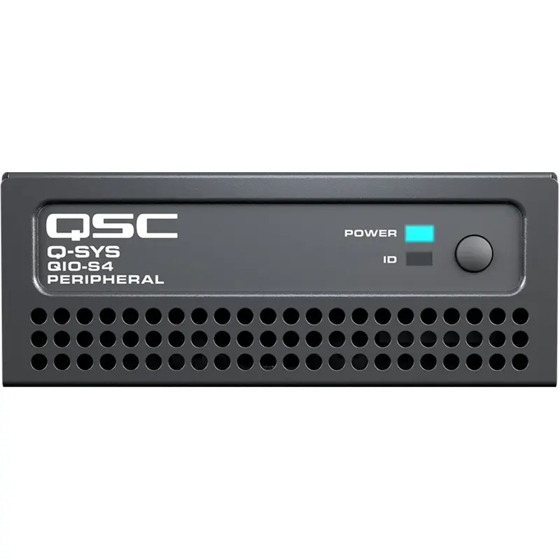 Q-Sys QIO-S4 Surface Mountable Control Expansion Peripheral - 1U with 4 Serial I/O via Ethernet