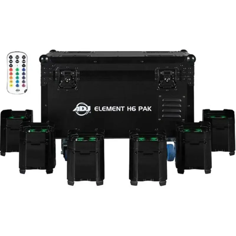 ADJ Element H6 Six Pack with Charging Case - Black